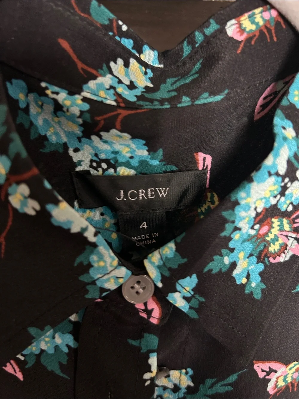 J. Crew Women’s silk, classic fit boy shirt in botanical bees 🐝 print